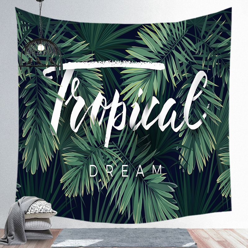 ins Nordic style tropical green tapestry home hanging cloth decorative background wall square beach towel